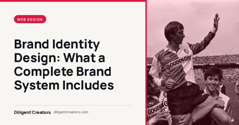 Diligent Creators blog cover: Brand Identity Design: What a Complete Brand System Includes